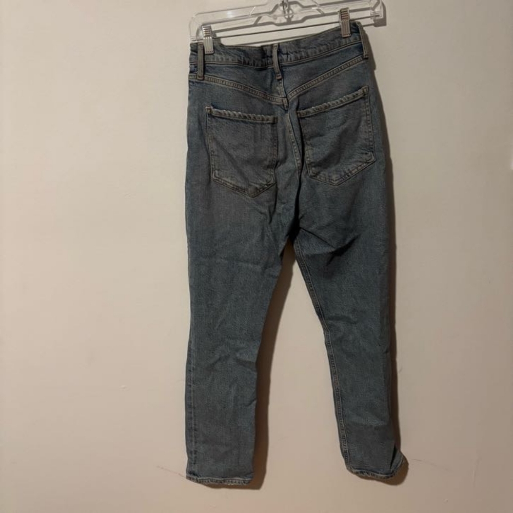 Agolde Distressed Straight Leg Button Fly Riley High Rise Jeans Size 26 - Picture 5 of 8